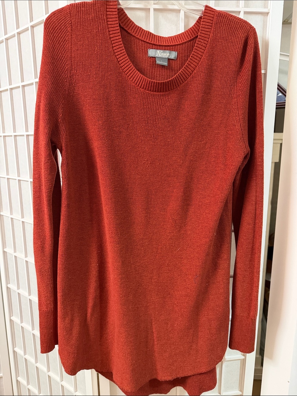 Natural Women's Burnt Orange Crewneck Sweater Tunic